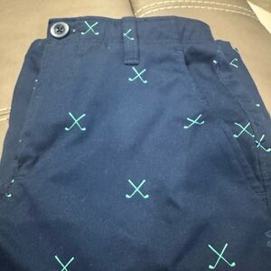 Under Armour Kids Navy Shorts with Green Pattern